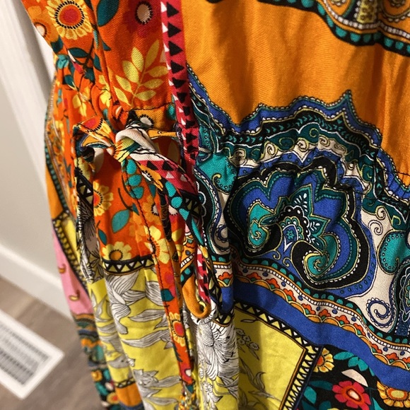 Kate & Mallory Patchwork Ruffle Bottom Maxi High Low Dress - Picture 5 of 10